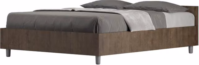 Letto Matrimoniale francese 140x200 cm Nuamo - Con rete,Noce