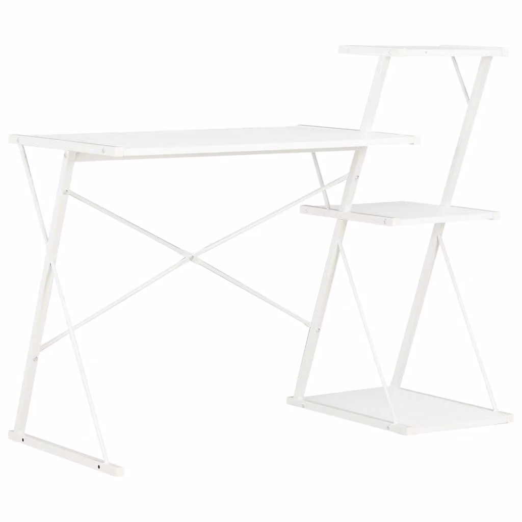 Scrivania con ripiano bianco 116×50×93 cm