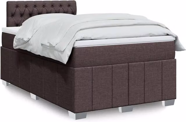Giroletto a Molle con Materasso Marrone Scuro 120x190cm Tessuto 3289317