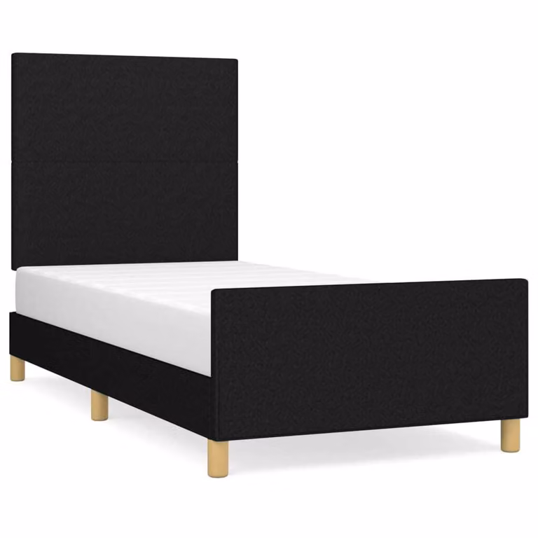 Giroletto senza Materasso Nero 100x200 cm in Tessuto