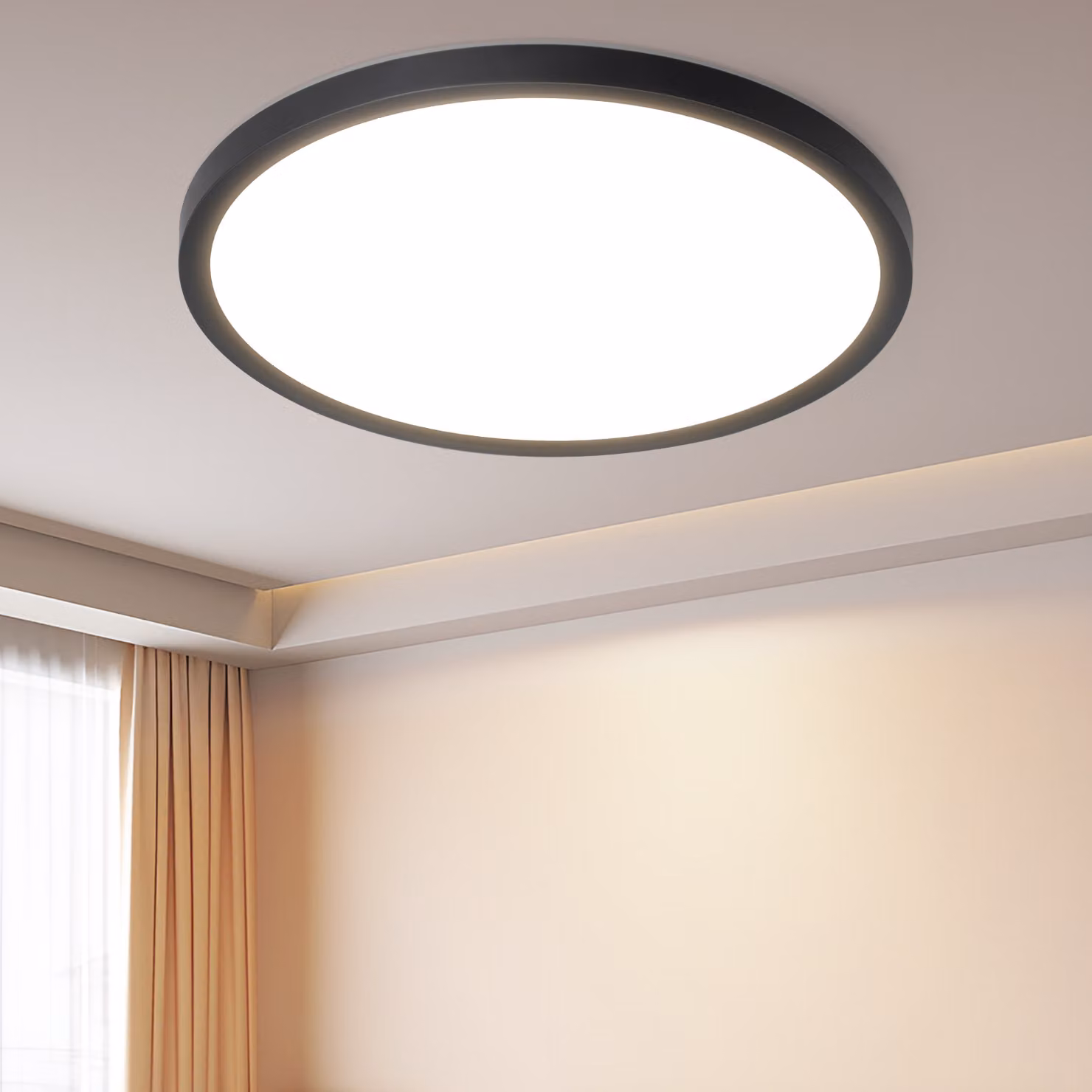 ZMH lampada da soffitto LED da bagno Ø30cm lampada da bagno piatta nera lampada da bagno rotonda camera da letto lampada da cucina 24W bianco caldo lampada da corridoio illuminazione da soffitto camera da letto lampada per cucina corridoio bagno