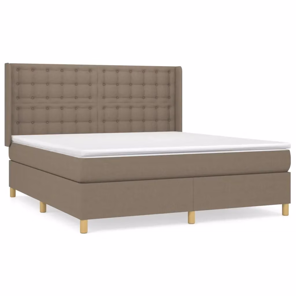 Letto Ibrido con Giroletto a Molle e Materasso vidaXL in Colore Beige e Bianco L/P/H: 160 x 200 x 23 cm – 2