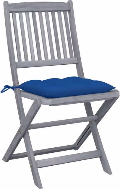 Sedie Pieghevoli 6pz con Cuscini in Massello Acacia 3065459