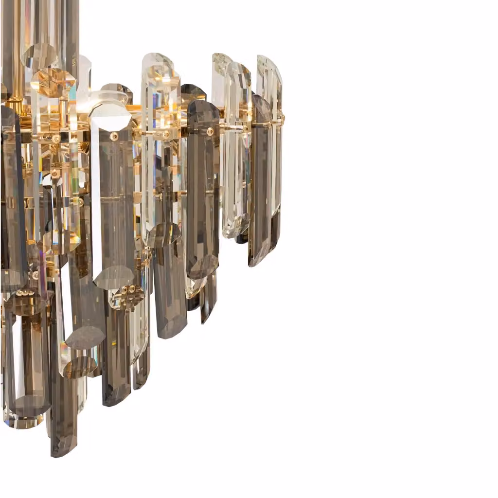 Maytoni Lampadario Sospeso Contemporaneo Flare con 6 Luci in Metallo Oro e Vetro Trasparente – 2