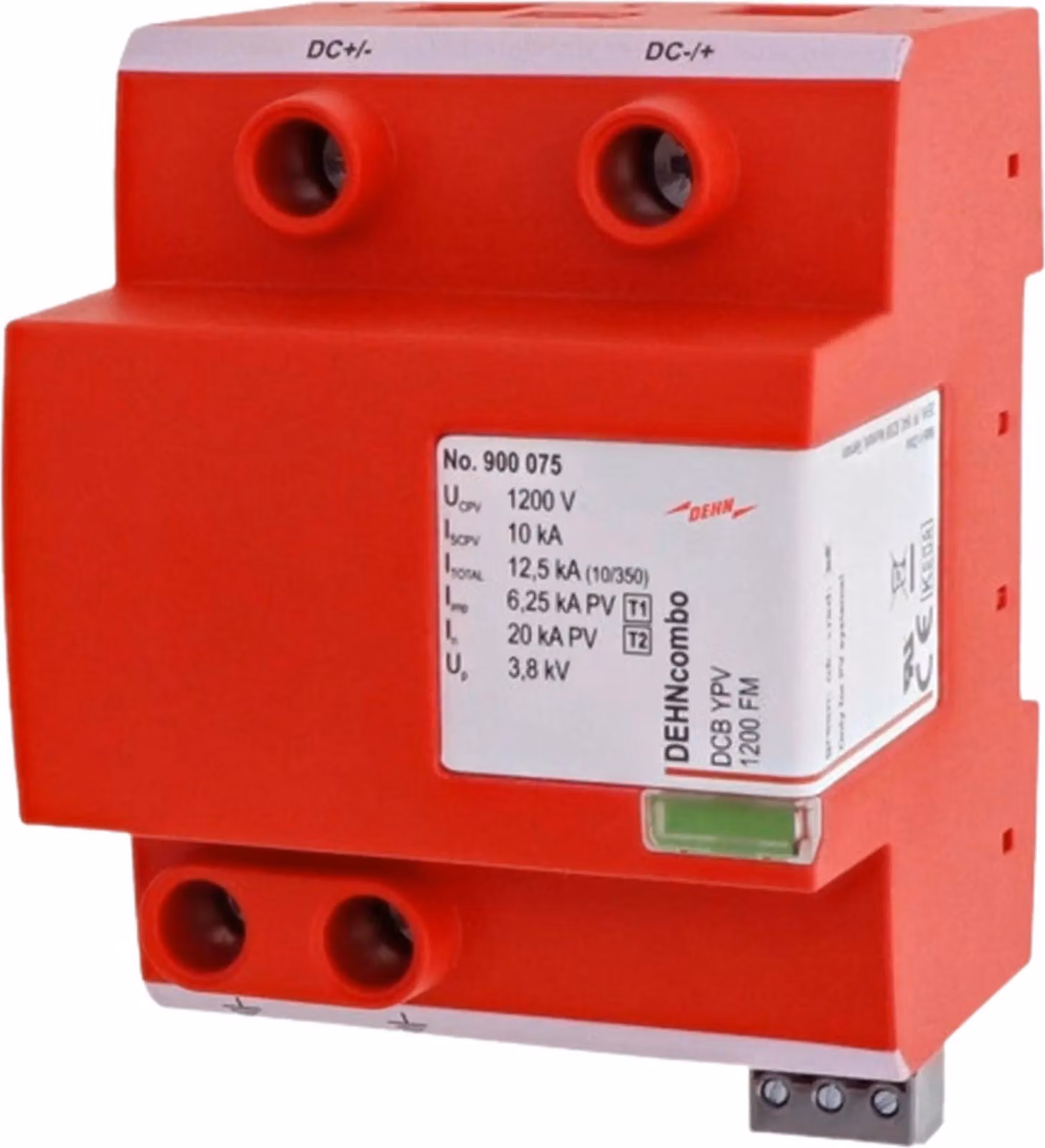 Scaricatore di sovratensione DEHN PV, 1200 V CC, tipo I/II, contatto FM, 1 pz.