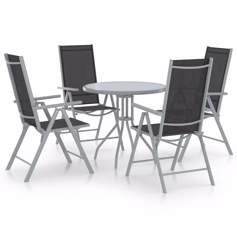 Maison Exclusive - Set da pranzo da giardino 5 pezzi in alluminio e Textilene argento