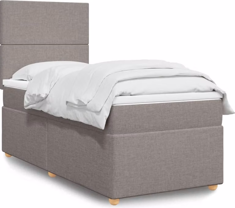 Maison Exclusive - Giroletto a Molle con Materasso Tortora 90x190 cm in Tessuto