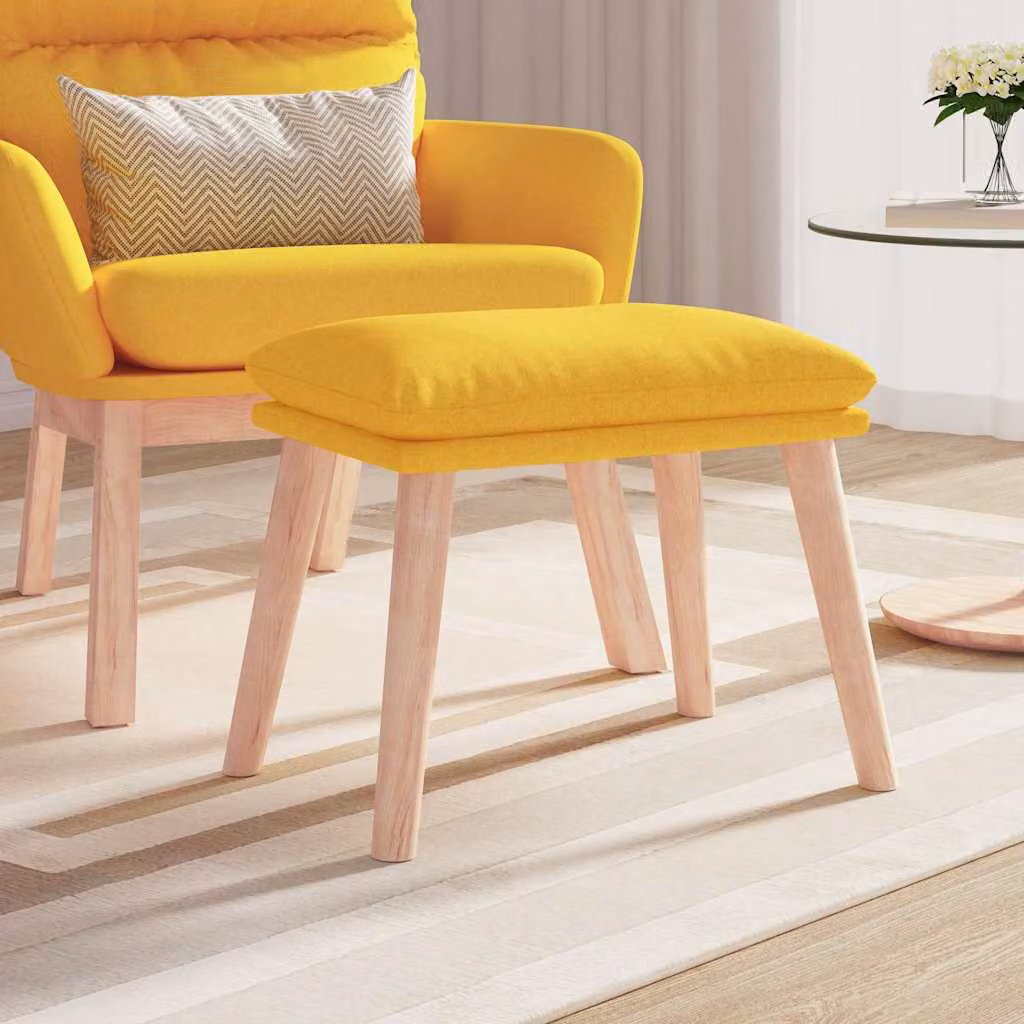 vidaXL Poggiapiedi Moderno in Tessuto Giallo L/P/H: 45 x 29,5 x 35 cm