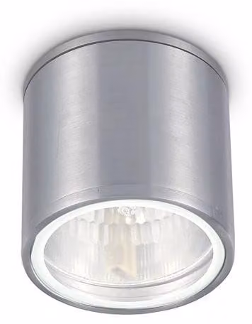 Plafoniera Moderna Gun Alluminio Cromo 1 Luce Gu10