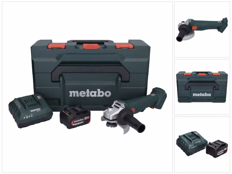 Smerigliatrice angolare a batteria Metabo W 18 L 9-125 18 V 125 mm + 1x batteria 4,0 Ah + caricatore + metaBOX