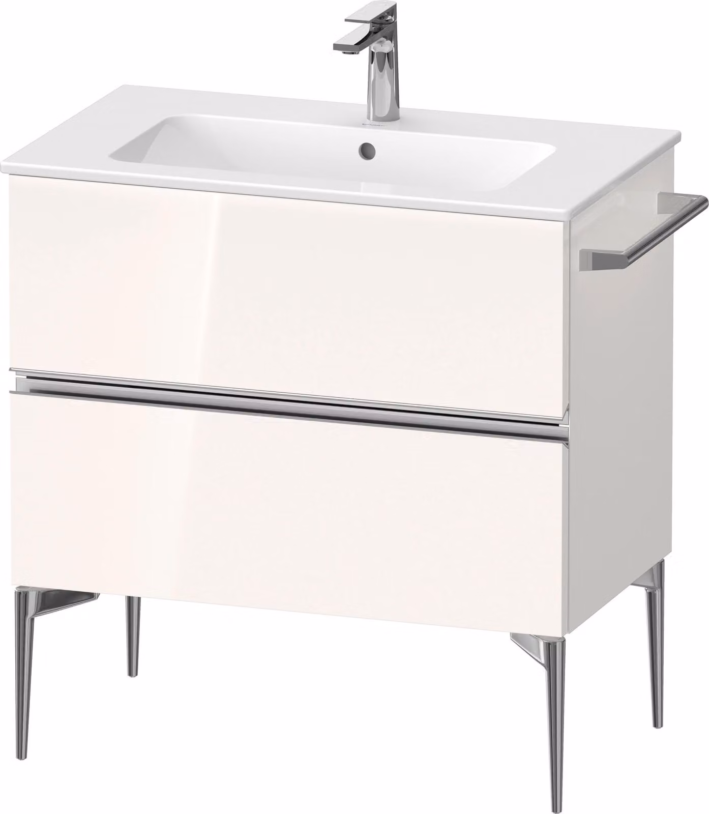 Duravit Sivida bâti-support pour lavabo, 2 tiroirs, poignée profilée chromée, 810x477x591mm, pour ME by Starck, SV4644010220000, SV4644010220000