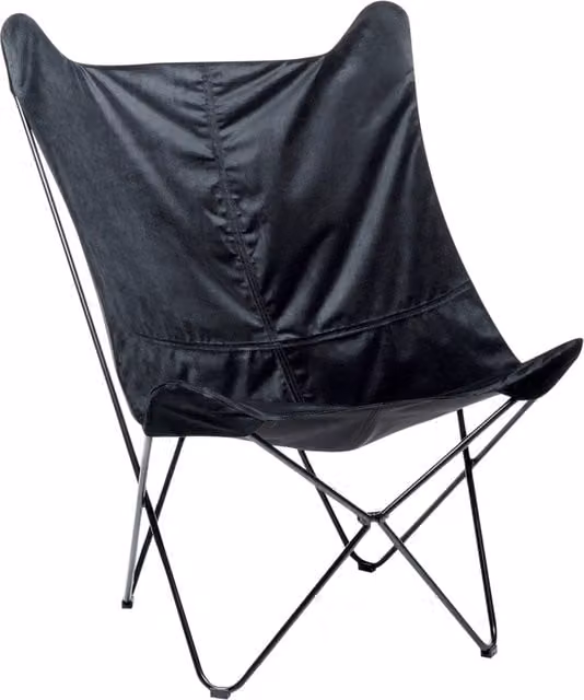 Sedia a farfalla BELIANI in velluto con struttura in metallo per soggiorno e camera da letto, design moderno, disponibile in bianco o nero