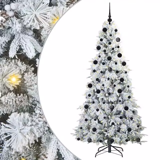 Albero di Natale | Decorazioni natalizie Artificiale con Rami Pieghevoli Bianco 210 cm