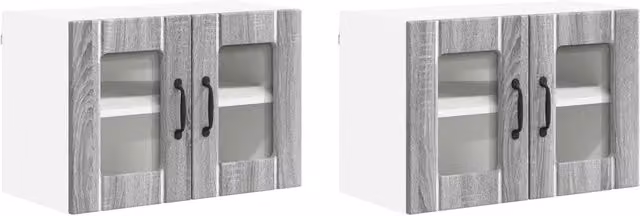 Set di 2 armadietti per cucina moderni 60 x 31 x 40 cm in legno multistrato grigio sonoma 02_0053997
