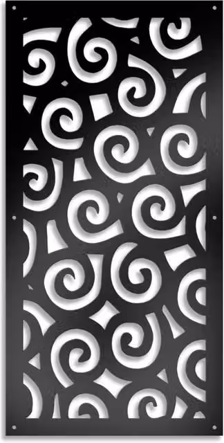 RICCI - Pannello Quadro arredo PVC traforato - PARASOLE Colore: nero, Misura: 98x198 cm