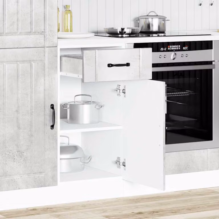 vidaXL Base da Cucina Lucca Grigio Cemento in Legno Multistrato