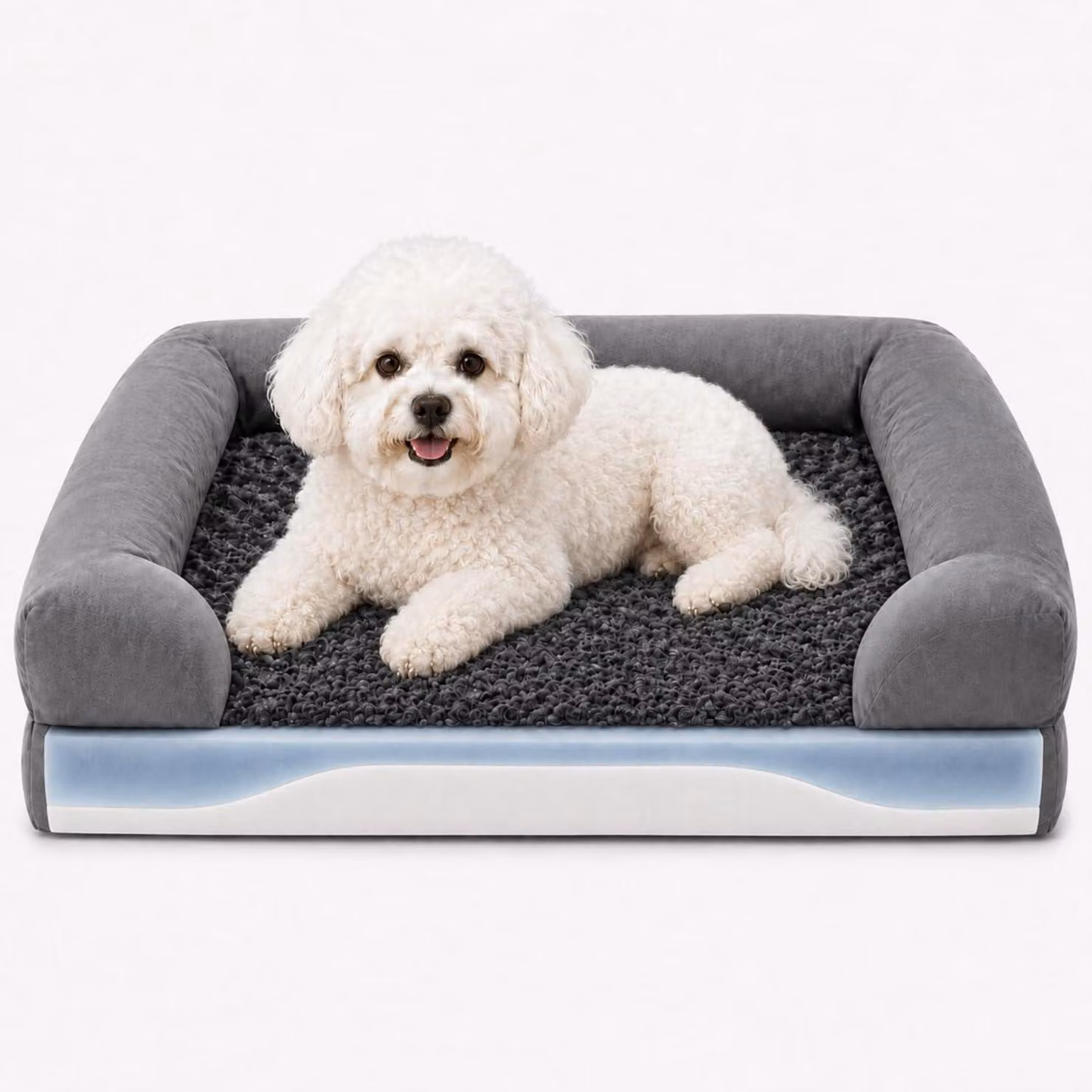 Cuccia ortopedica per cani, dimensioni 65x53x16 cm, con imbottitura in memory foam, impermeabile, con rivestimento removibile