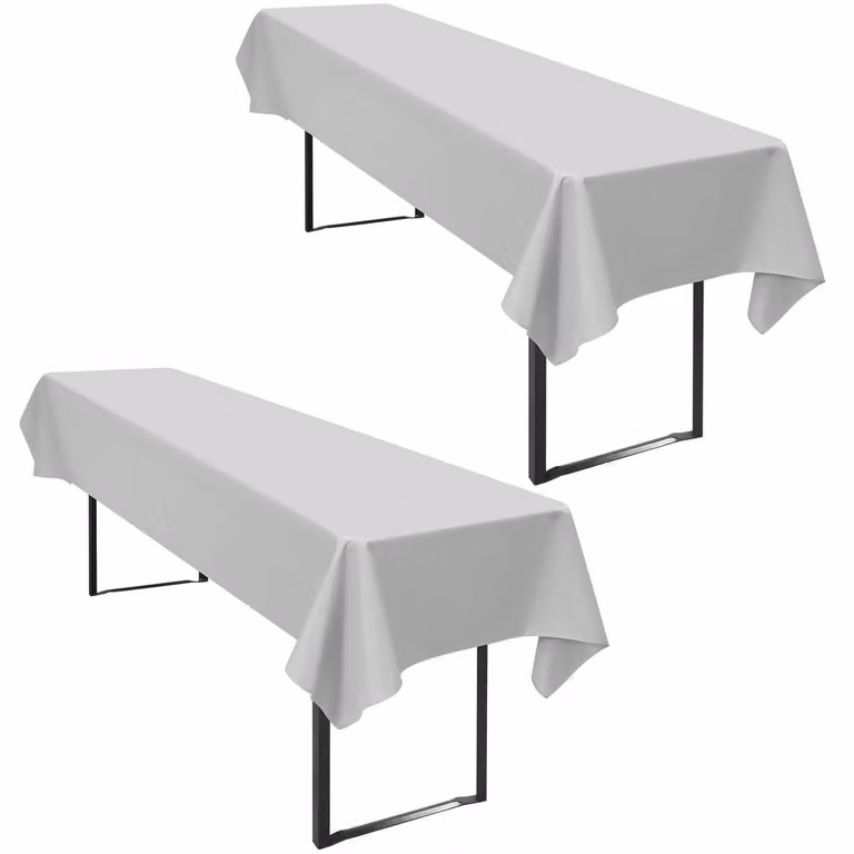 2 tovaglioli per tavolo, set per birreria, 100 x 250 cm, grigi, in poliestere, impermeabili