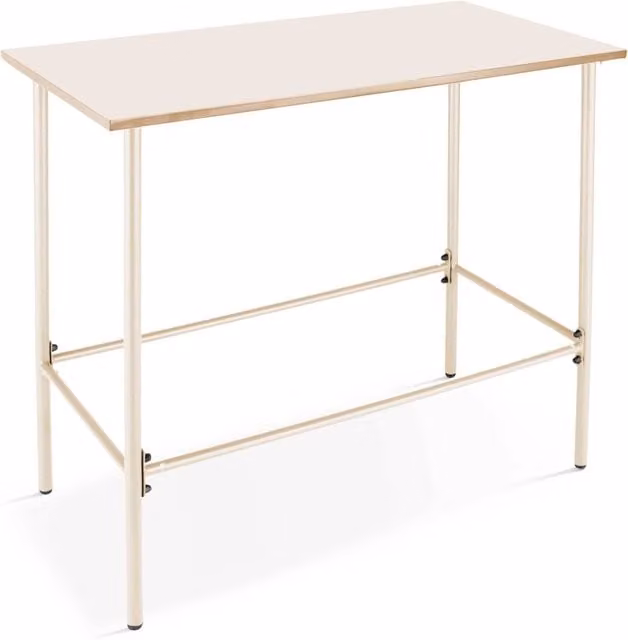 Oviala - Tavolo alto da pranzo in metallo avorio 120 cm