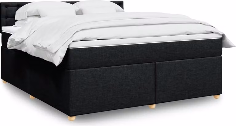 Maison Exclusive - Giroletto a Molle con Materasso Nero 180x200 cm in Tessuto