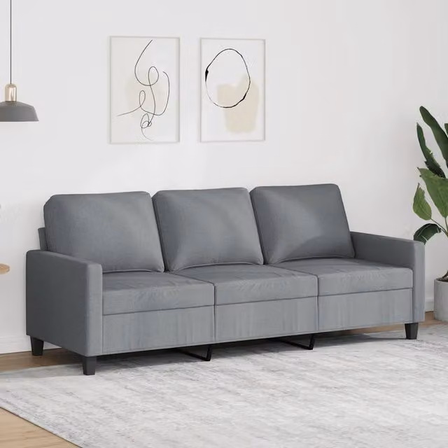 Divano a 3 Posti-Sofa 3 Posti Grigio Chiaro 180 cm in Tessuto 924778