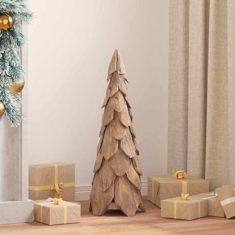 Maison Exclusive - Albero di Natale con supporto, color marrone, 80 cm, in legno massello di teak