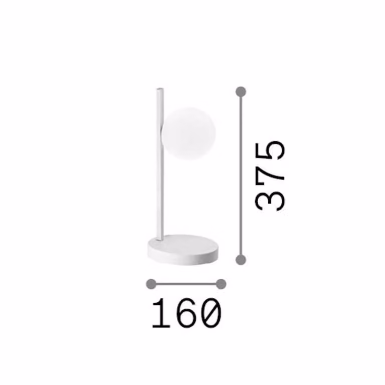 IDEAL LUX Lampada da tavolo Binomio, Bianco / Opale, Soggiorno / Sala da pranzo, Metallo, Moderno, Lampada da tavolo