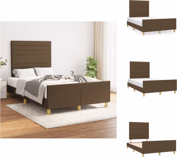 vidaXL Struttura letto con testiera in tessuto marrone scuro 120x200 cm - Letti e strutture letto