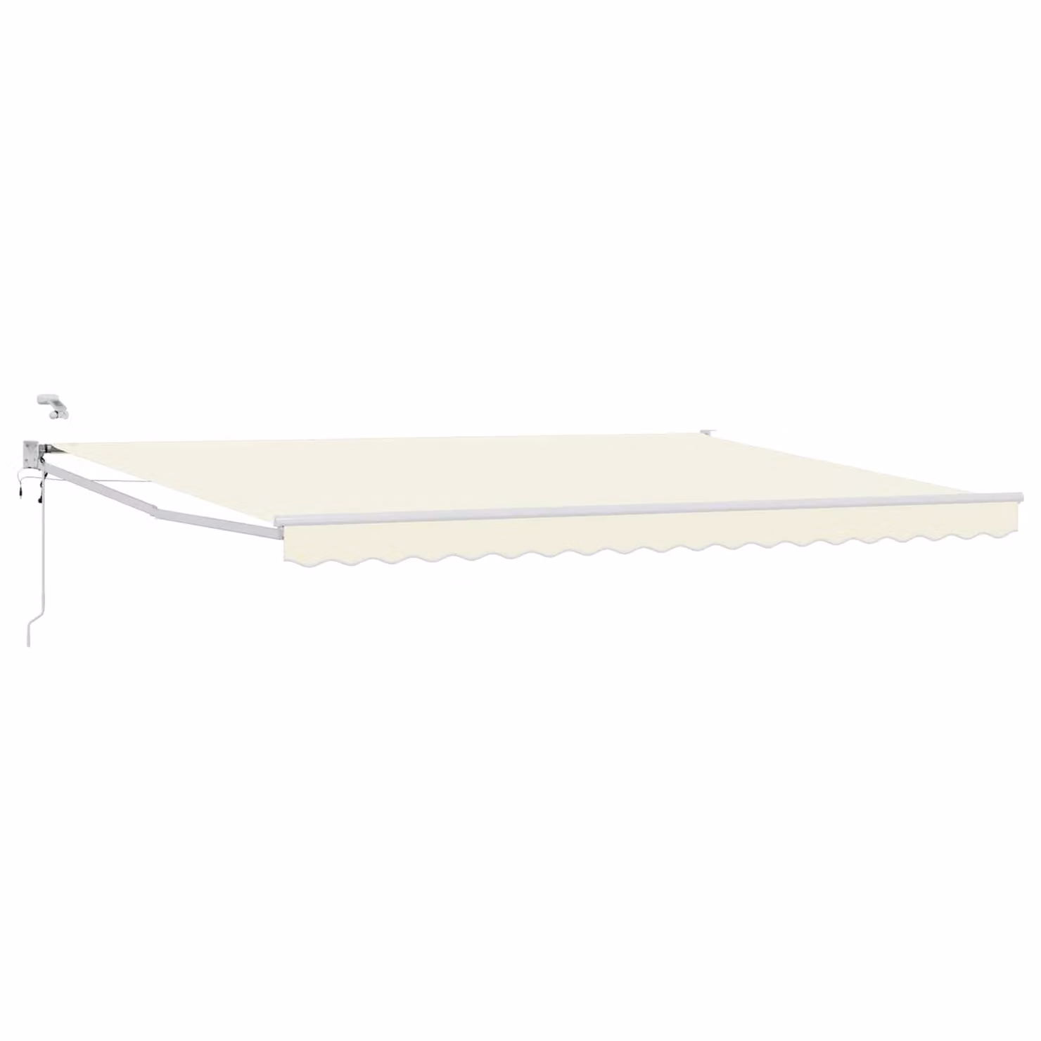 Tettuccio elettrico retrattile vidaXL color beige con bracci pieghevoli in alluminio e copertura in poliestere L: 4,5 m x P: 3 m