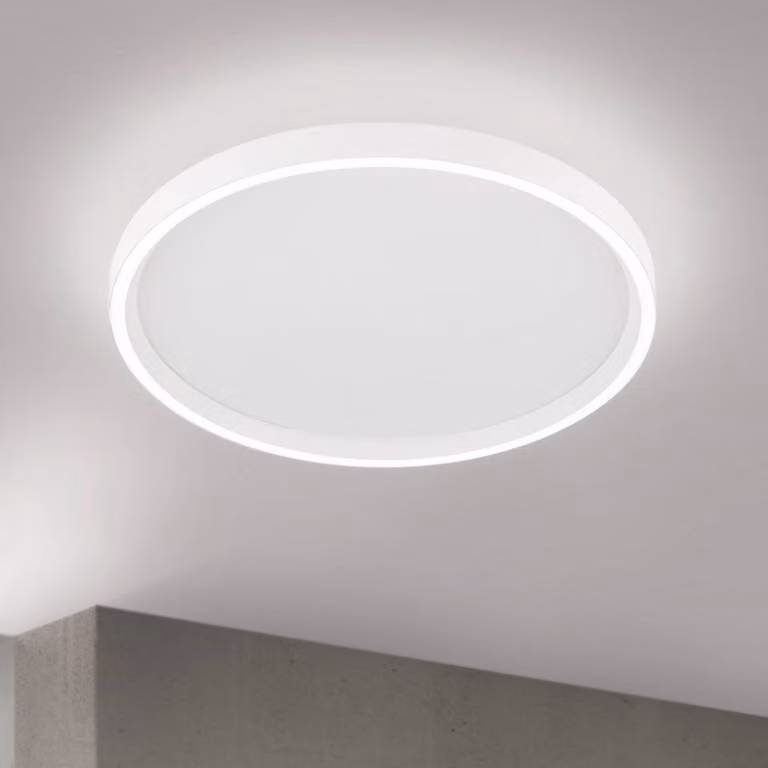 ORION Plafoniera soffitto MASCA, dimmerabile, Bianco / Opale, Soggiorno / Sala da pranzo, Alluminio, Moderno, Plafoniera
