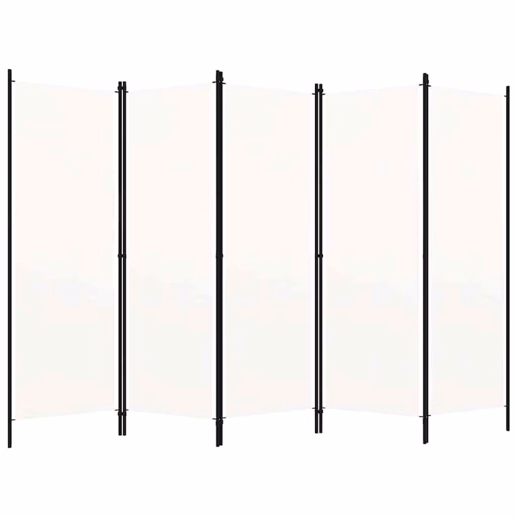 Paravento a 5 Pannelli vidaXL Bianco L 250 cm x H 180 cm