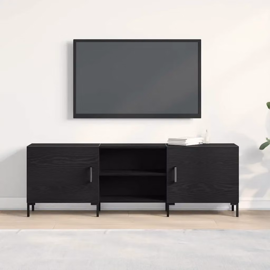Mobile porta TV moderno Design In in rovere nero e legno multistrato, L 150 x P 30 x H 50 cm – 2