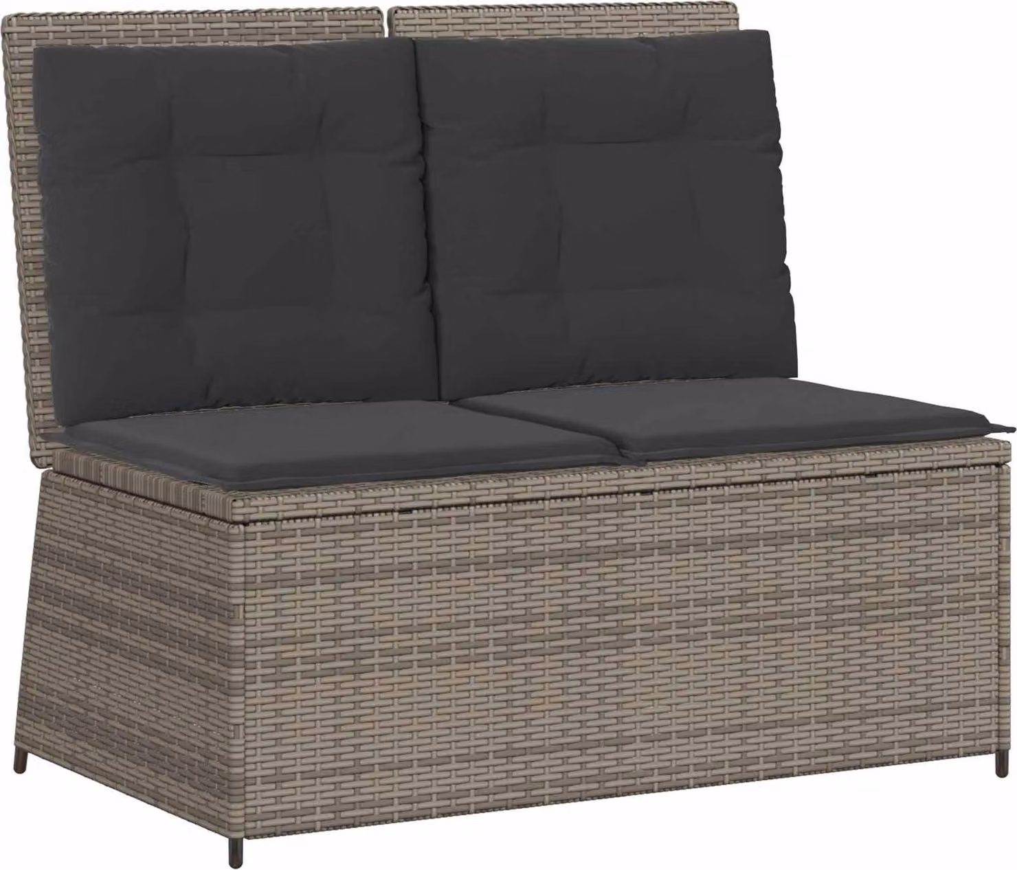 Panchina da giardino Grigio polyrattan