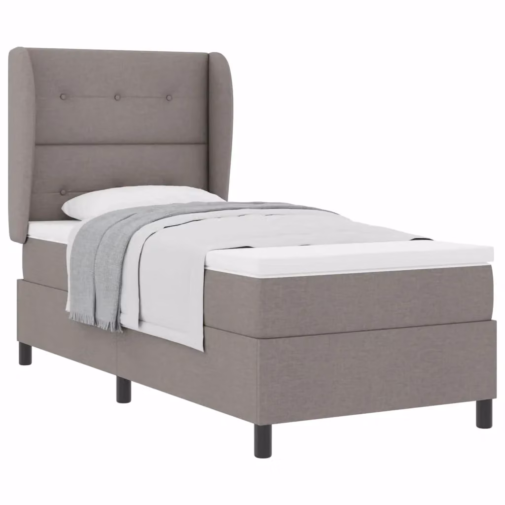 Letto a molle con testiera Talpa vidaXL in tessuto beige o grigio, L/P/H: 90 x 200 cm – 2