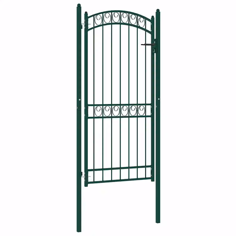 Cancello singolo ad arco in acciaio vidaXL verde L: 100 cm, H: 136 cm