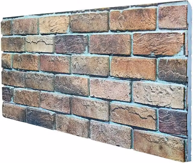 Set di 10 pannelli finto mattone Borgo Italiano in EPS resinato effetto pietra, copertura 5 mq, L: 100 cm, P: 50 cm, Spessore: 2 cm