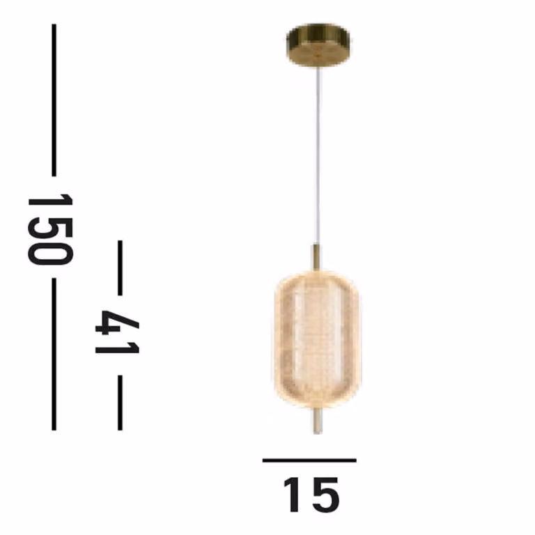 Searchlight Lampada a sospensione LED capsula, ottone, ferro, acrilico Capsule, dimmerabile, Ottone / Oro, Soggiorno / Sala da pranzo, Metallo
