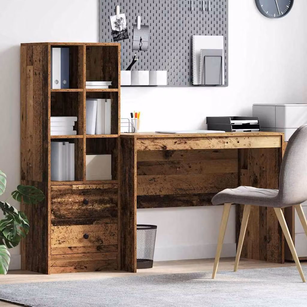 Maison Exclusive - Scrivania con cassetto 2 pcs Legno vecchio