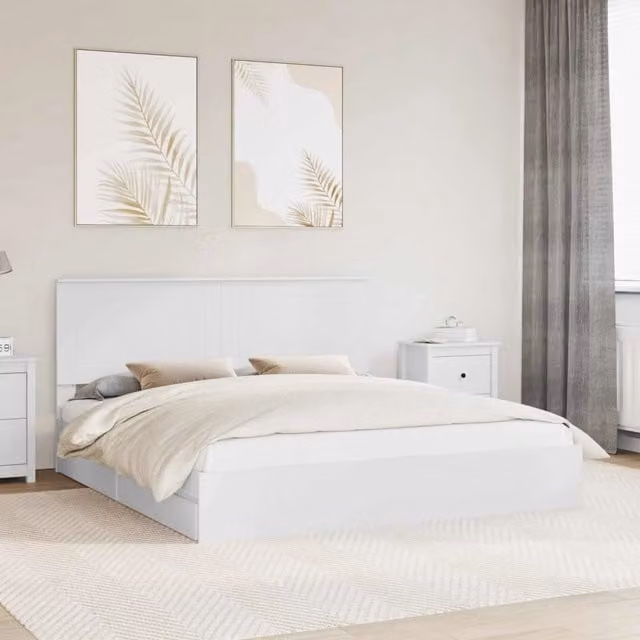 Letto con Contenitore Bianco 180 x 200 cm Legno ingegnerizzato 3409524