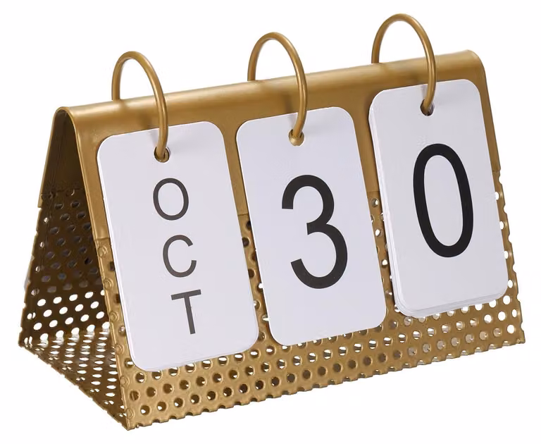 Omgoods - Calendario perpetuo in legno vintage - Ideale per la decorazione dell'ufficio