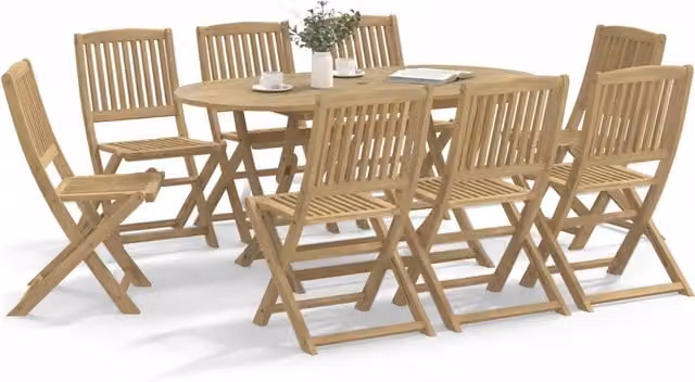 Set da Pranzo da Giardino 9 pz Legno Massello di Acacia 3214241