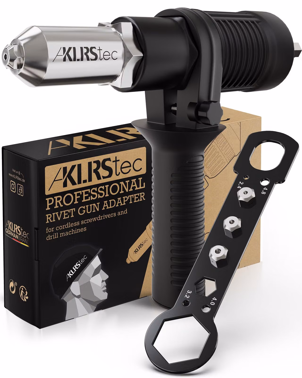 Adattatore per rivetti ciechi - Accessorio per rivetti compatibile con avvitatori a batteria e trapani