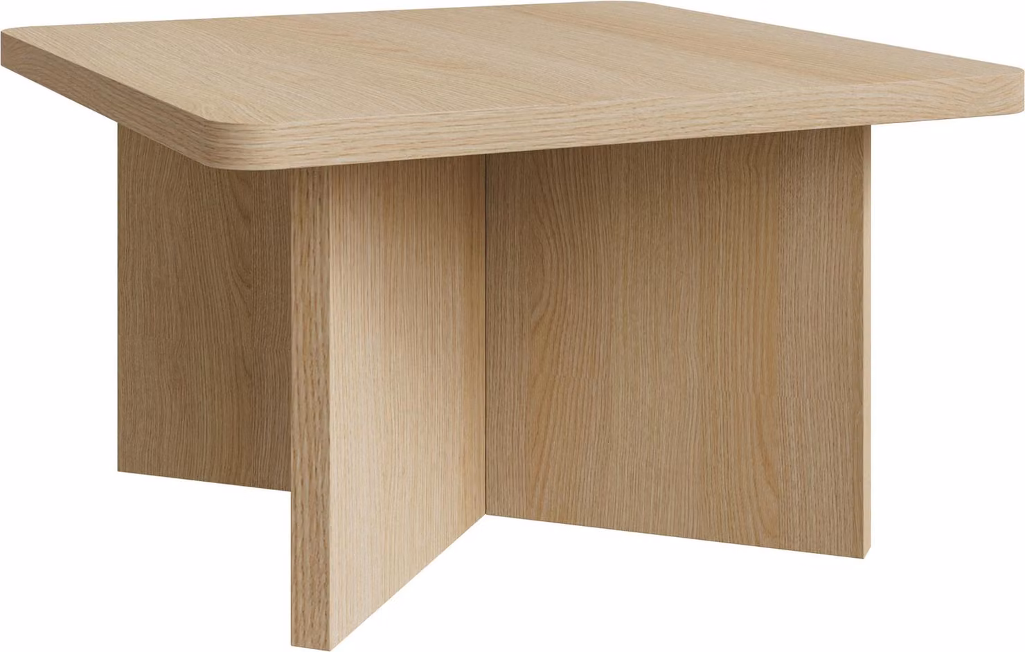 Selsey Qubeo - Tavolino 60 cm, quadrato con struttura a croce, rovere effetto legno