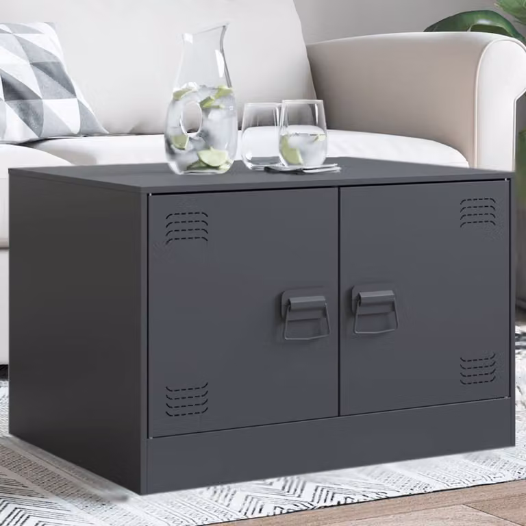 Maison Exclusive - Tavolino da salotto antracite 67x50x44 cm in acciaio