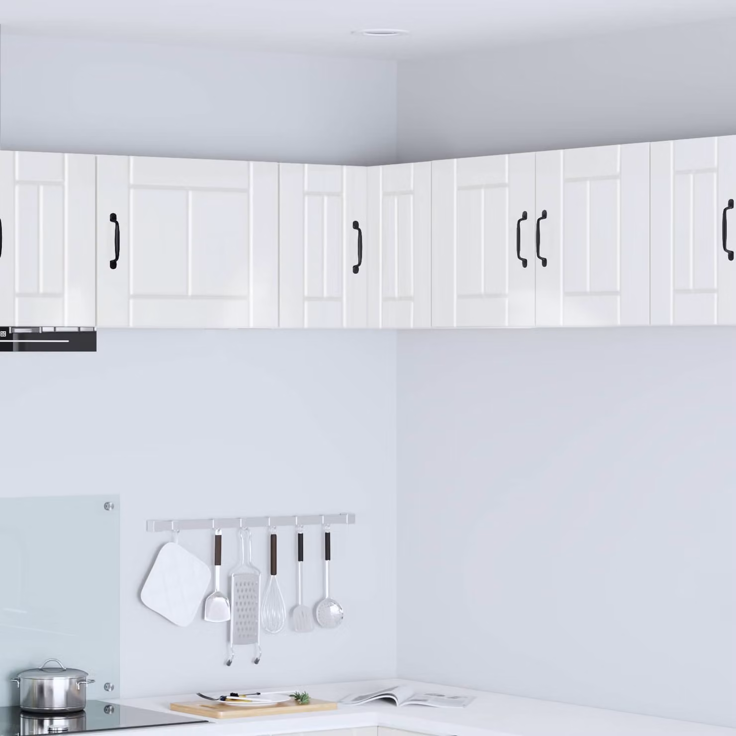 Mobile angolare da parete LUCCA vidaXL Bianco Lucido L/P/H: 57 x 57 x 40 cm