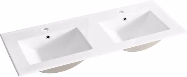 Lavabo da incasso AXIS 120 cm doppio lavabo in ceramica bianco brillante design