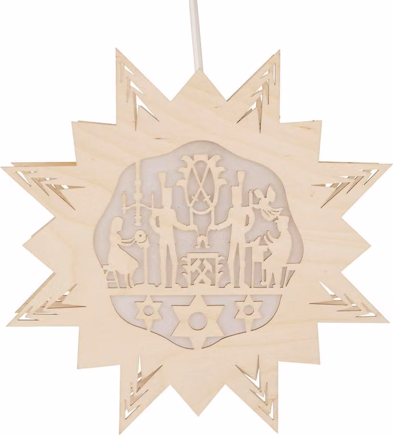 Decorazione per finestra a forma di candela, con illuminazione elettrica. Dimensioni: 23x23x5 cm. Nuova