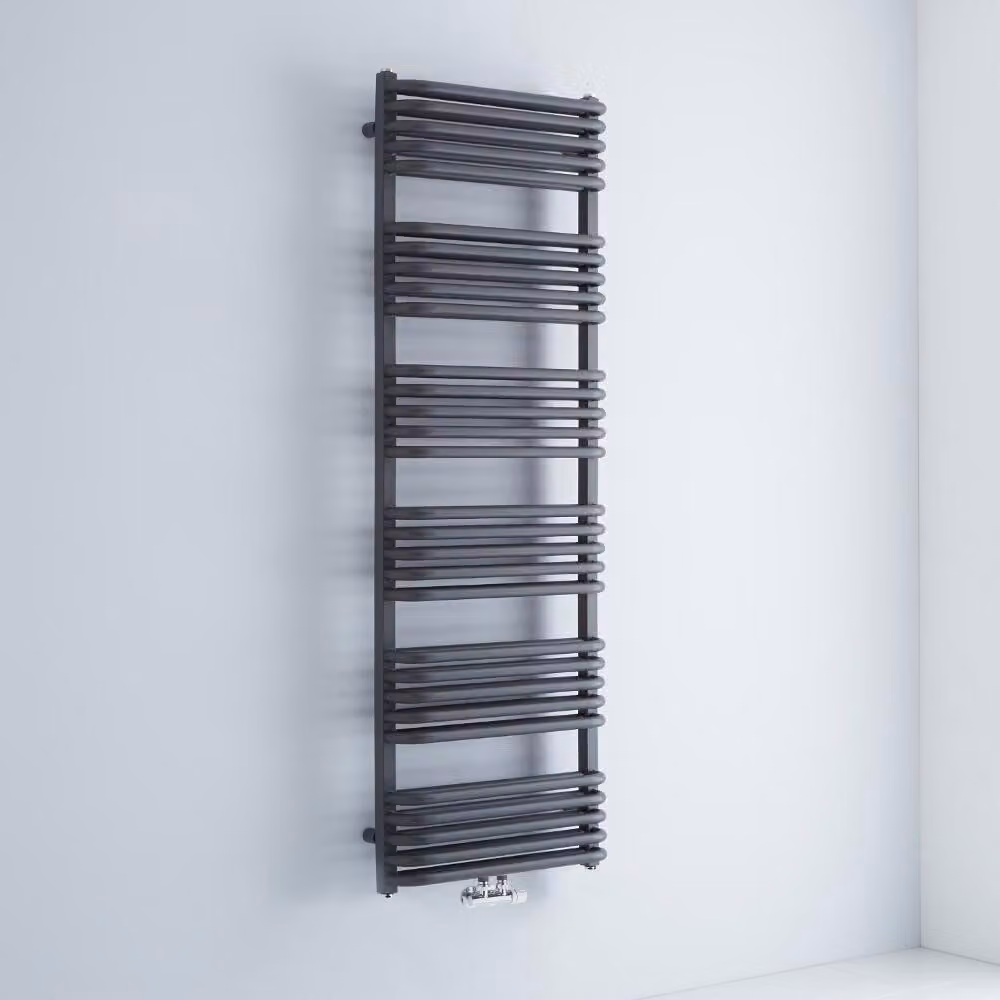 Scaldasalviette Termoarredo Bagno Curvo con Attacco Centrale - Antracite - 1533 x 500mm - 1190W - Arch