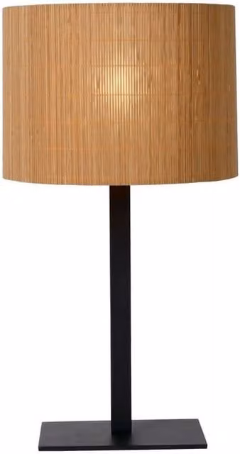 Lampada da tavolo Lucide Magius in rattan e metallo marrone, attacco E27, H: 28 cm, L: 28 cm, P: 28 cm
