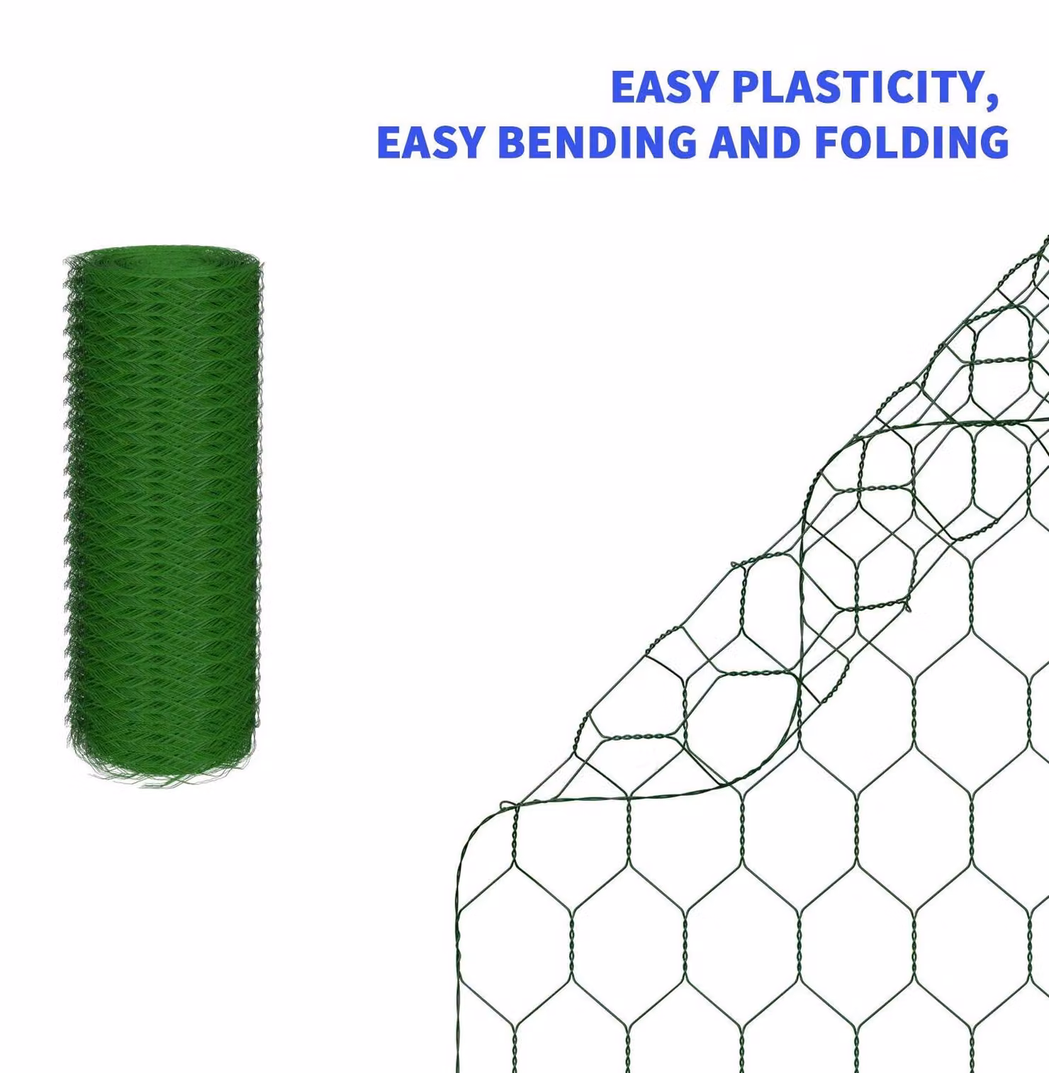 Recinzione da giardino in metallo - Rete metallica, 1 x 25 metri - Rivestita in PVC per proteggerla dalla ruggine - Ideale per pollame e piccoli animali - Adatta per aiuole e piante - Colore: verde